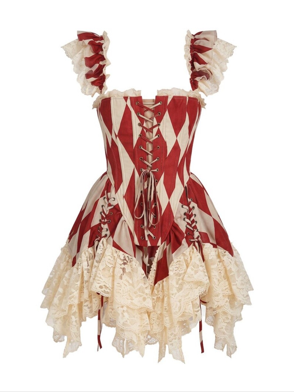 ISO! | Do Not Buy | Selkie Red Harlequin Jester Corset